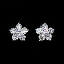 Classic 5 Petal Flower CZ Stud Earrings