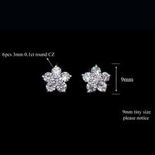 Classic 5 Petal Flower CZ Stud Earrings