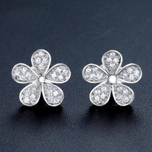 Cute Flower Shape CZ Stud Earrings