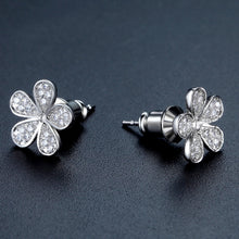 Cute Flower Shape CZ Stud Earrings