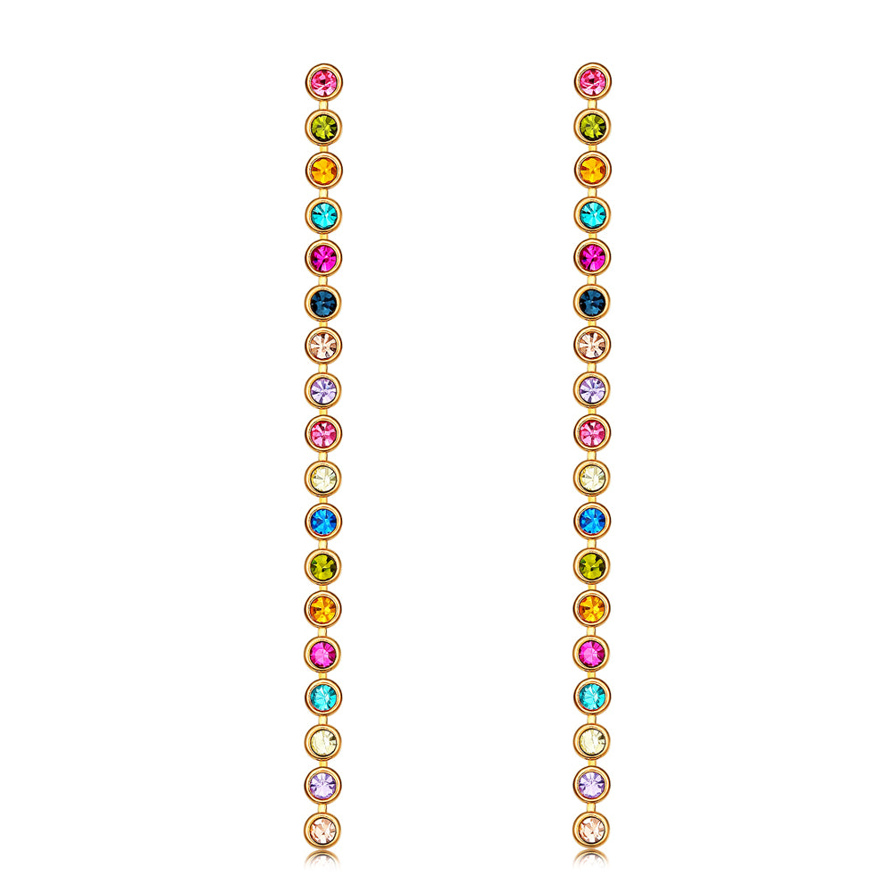 Colorful Australia Rhinestone Drop Earrings