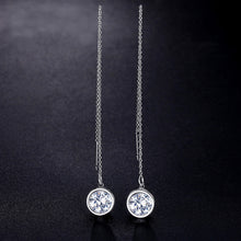 Elegant White Gold Color CZ Drop Earrings