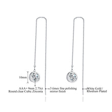 Elegant White Gold Color CZ Drop Earrings