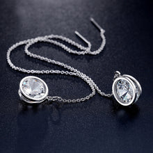 Elegant White Gold Color CZ Drop Earrings