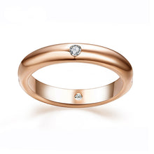 Rose Gold Flush Set CZ Wedding Band