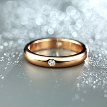 Rose Gold Flush Set CZ Wedding Band