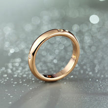 Rose Gold Flush Set CZ Wedding Band