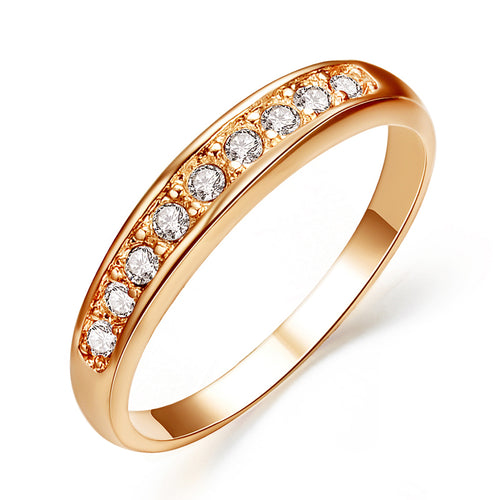 Rose Gold Rhinestones Anniversary Band