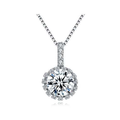 2 Carat Synthetic Heart and Arrows Cubic Zirconia Pendant Necklace