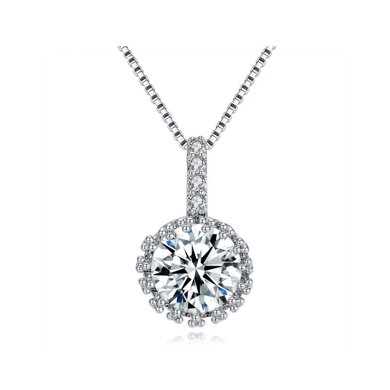 2 Carat Synthetic Heart and Arrows Cubic Zirconia Pendant Necklace