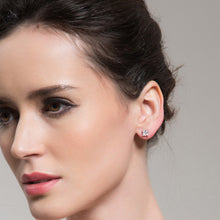 White Gold Pricess Cut CZ Earrings