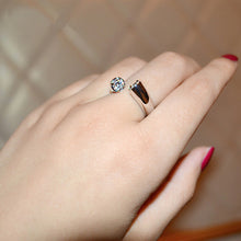 Bypass Design Cubic Zirconia Adjustable Ring - Rhodium Color