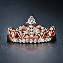 Crown Shaped Rose Gold CZ Ring