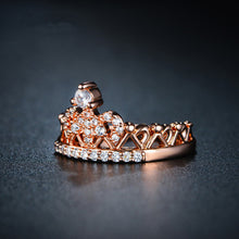 Crown Shaped Rose Gold CZ Ring