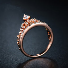Crown Shaped Rose Gold CZ Ring