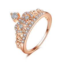 Crown Shaped Rose Gold CZ Ring