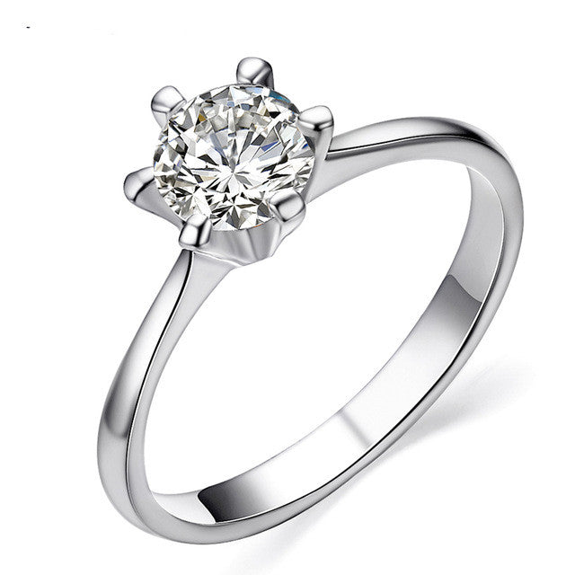 Classic Sparkling Solitaire 1 carat Cubic Zirconia Ring