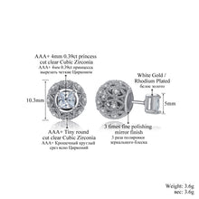 Double Sided Piercing Stud Earrings - Hollow Ball & Square CZ