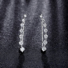 Prong Setting CZ Crystal Earrings - White / Rose Gold