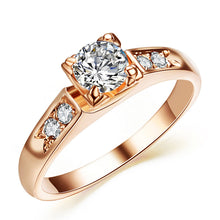 Rose Gold Color Cubic Zirconia Wedding Ring