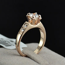 Rose Gold Color Cubic Zirconia Wedding Ring