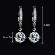 Top Grade CZ Hoop Earrings - White Gold Color