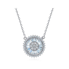 Wheel of Sun Cubic Zirconia Pendant Necklace