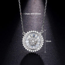 Wheel of Sun Cubic Zirconia Pendant Necklace