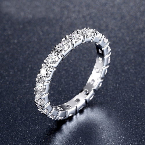 White Gold Color Simulated CZ Stone Ring
