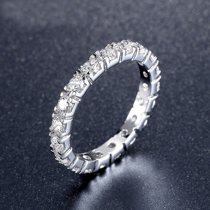White Gold Color Simulated CZ Stone Ring